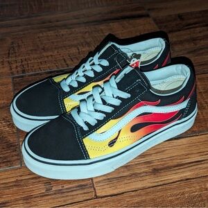 VANSBlack and Yellow Flame Sneakers